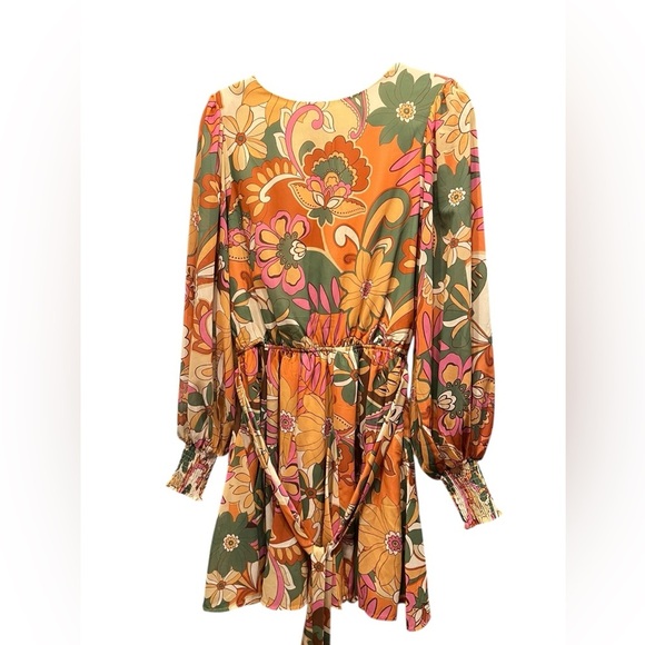 Flying Tomato Orange Green Wrap Sundress - Picture 5 of 11